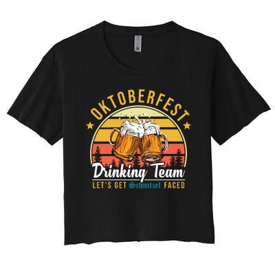 Oktoberfest Drinking Team Funny Beer Women's Crop Top Tee