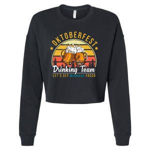 Oktoberfest Drinking Team Funny Beer Cropped Pullover Crew