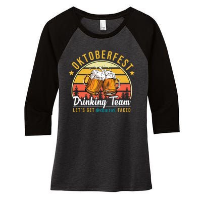 Oktoberfest Drinking Team Funny Beer Women's Tri-Blend 3/4-Sleeve Raglan Shirt