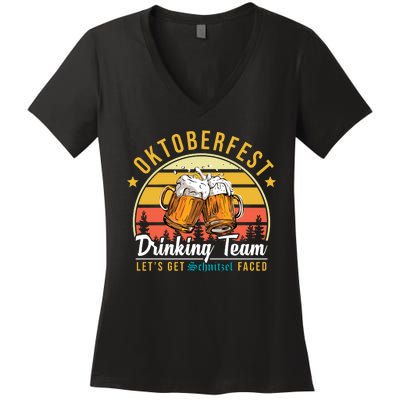 Oktoberfest Drinking Team Funny Beer Women's V-Neck T-Shirt