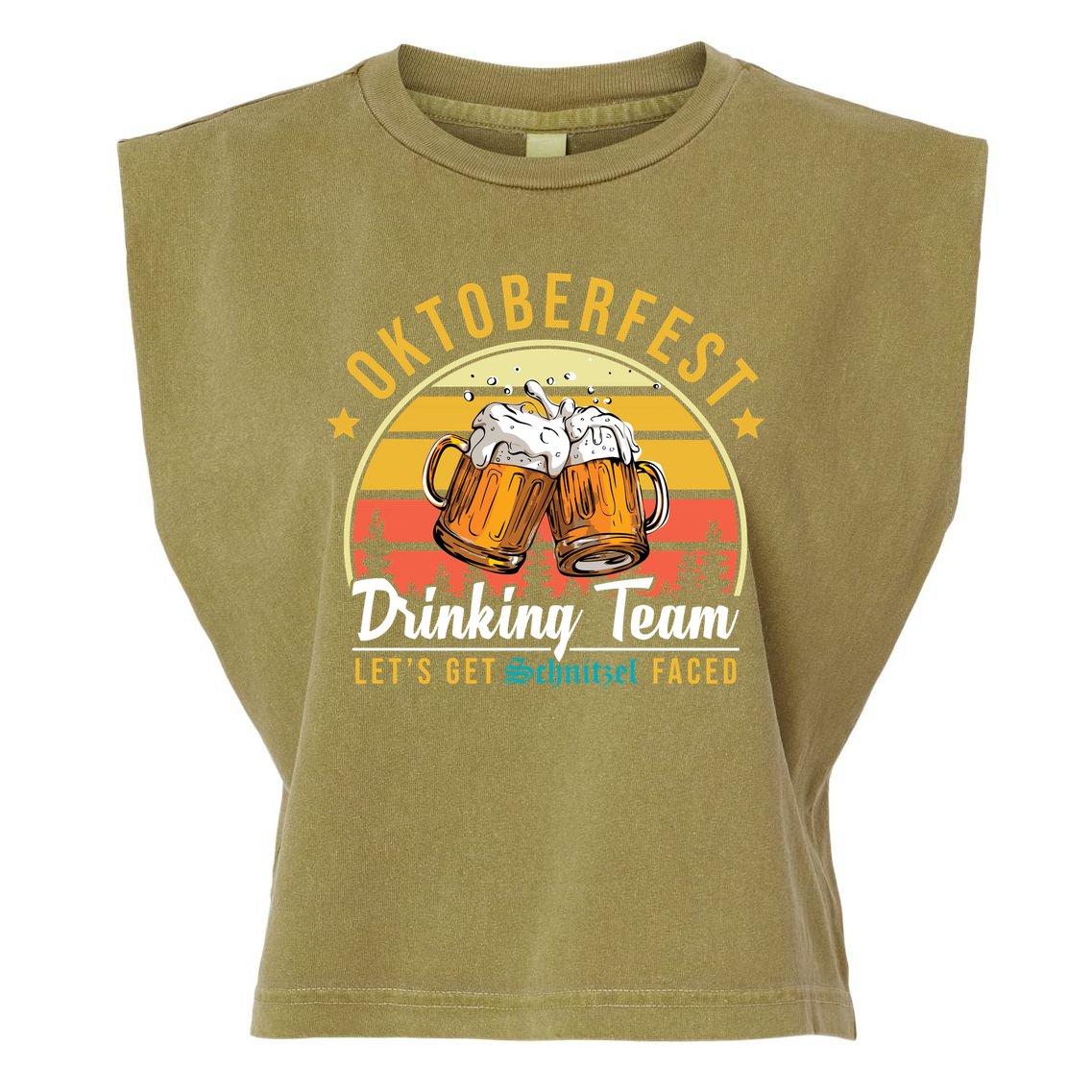 Oktoberfest Drinking Team Funny Beer Garment-Dyed Women's Muscle Tee