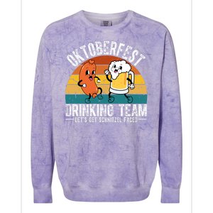 Oktoberfest Drinking Team Lets Get Schnitzel Faced Funny Colorblast Crewneck Sweatshirt