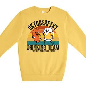 Oktoberfest Drinking Team Lets Get Schnitzel Faced Funny Premium Crewneck Sweatshirt