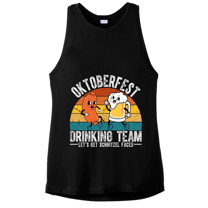 Oktoberfest Drinking Team Lets Get Schnitzel Faced Funny Ladies PosiCharge Tri-Blend Wicking Tank