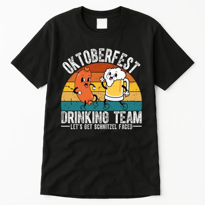 Oktoberfest Drinking Team Lets Get Schnitzel Faced Funny Tall T-Shirt