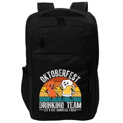 Oktoberfest Drinking Team Lets Get Schnitzel Faced Funny Impact Tech Backpack