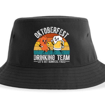 Oktoberfest Drinking Team Lets Get Schnitzel Faced Funny Sustainable Bucket Hat