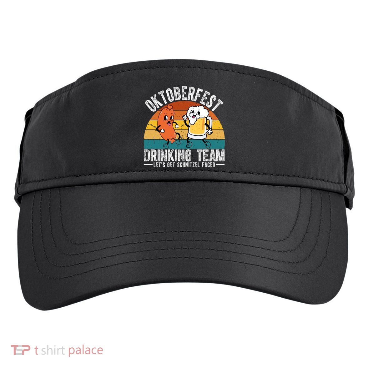 Oktoberfest Drinking Team Lets Get Schnitzel Faced Funny Adult Drive Performance Visor