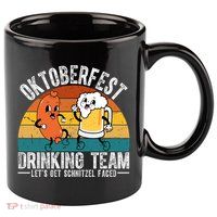 Oktoberfest Drinking Team Lets Get Schnitzel Faced Funny 11oz C Handle Ceramic Mug