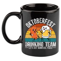Oktoberfest Drinking Team Lets Get Schnitzel Faced Funny 11oz C Handle Ceramic Mug