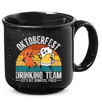 Oktoberfest Drinking Team Lets Get Schnitzel Faced Funny 15oz Campfire Ceramic Mug