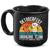 Oktoberfest Drinking Team Lets Get Schnitzel Faced Funny 15oz Campfire Ceramic Mug