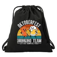 Oktoberfest Drinking Team Lets Get Schnitzel Faced Funny Drawstring Bag