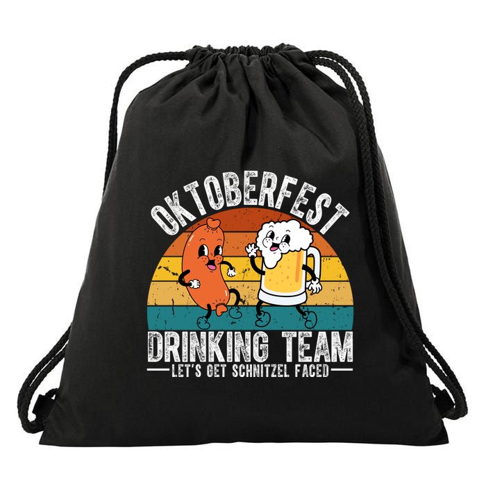 Oktoberfest Drinking Team Lets Get Schnitzel Faced Funny Drawstring Bag
