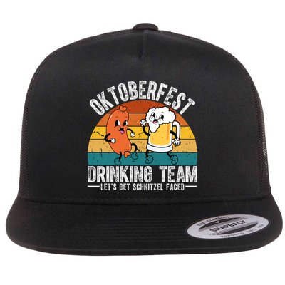 Oktoberfest Drinking Team Lets Get Schnitzel Faced Funny Flat Bill Trucker Hat