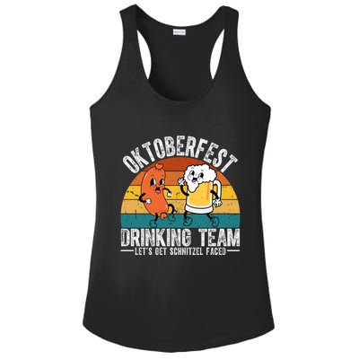 Oktoberfest Drinking Team Lets Get Schnitzel Faced Funny Ladies PosiCharge Competitor Racerback Tank
