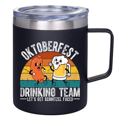 Oktoberfest Drinking Team Lets Get Schnitzel Faced Funny 12oz Stainless Steel Coffee Mug