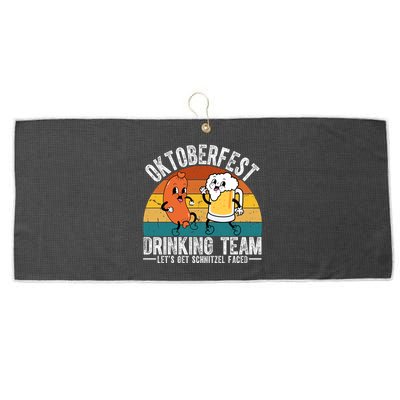 Oktoberfest Drinking Team Lets Get Schnitzel Faced Funny Large Microfiber Waffle Golf Towel
