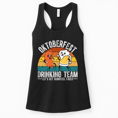 Oktoberfest Drinking Team Lets Get Schnitzel Faced Funny Womens Tank Top