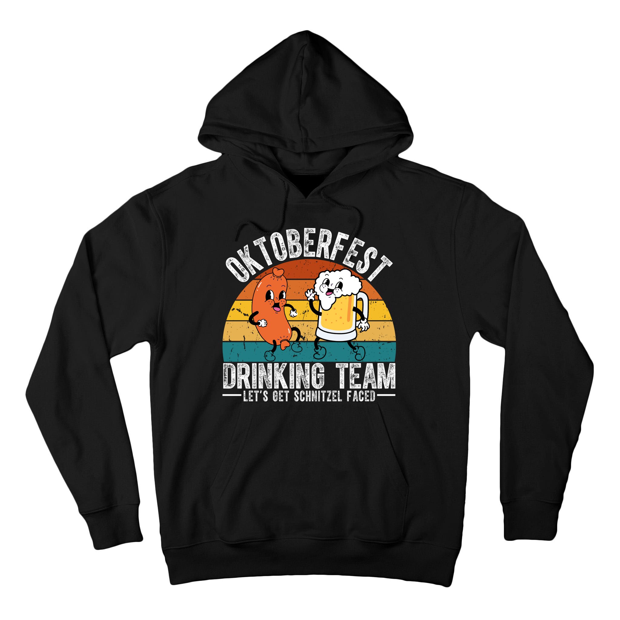 Oktoberfest Drinking Team Lets Get Schnitzel Faced Funny Tall Hoodie