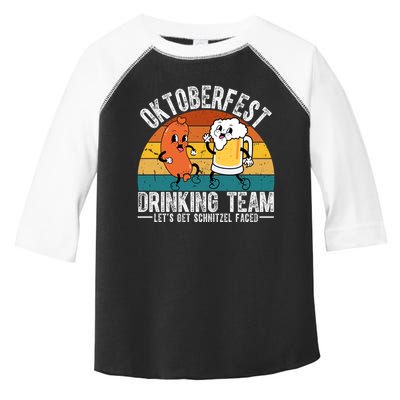 Oktoberfest Drinking Team Lets Get Schnitzel Faced Funny Toddler Fine Jersey T-Shirt