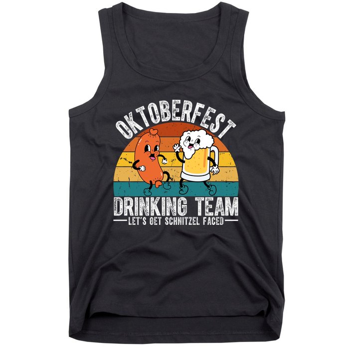 Oktoberfest Drinking Team Lets Get Schnitzel Faced Funny Tank Top