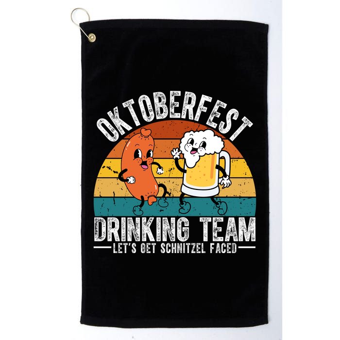 Oktoberfest Drinking Team Lets Get Schnitzel Faced Funny Golf Towel