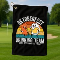 Oktoberfest Drinking Team Lets Get Schnitzel Faced Funny Golf Towel