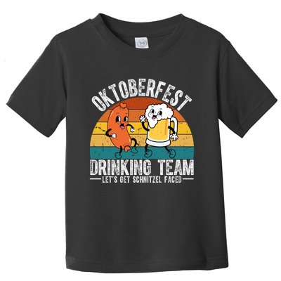 Oktoberfest Drinking Team Lets Get Schnitzel Faced Funny Toddler T-Shirt
