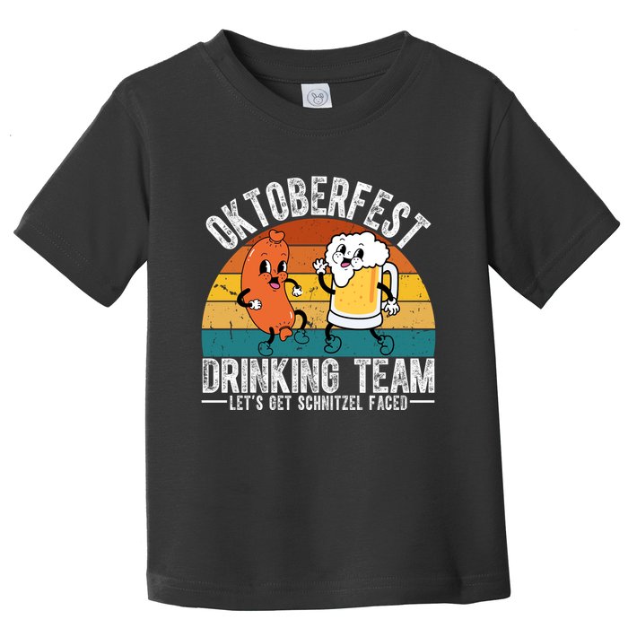Oktoberfest Drinking Team Lets Get Schnitzel Faced Funny Toddler T-Shirt
