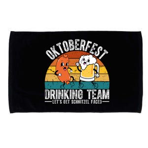 Oktoberfest Drinking Team Lets Get Schnitzel Faced Funny Microfiber Hand Towel