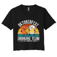 Oktoberfest Drinking Team Lets Get Schnitzel Faced Funny Crop Top
