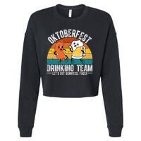Oktoberfest Drinking Team Lets Get Schnitzel Faced Funny Cropped Pullover Crew
