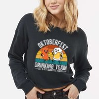 Oktoberfest Drinking Team Lets Get Schnitzel Faced Funny Cropped Pullover Crew