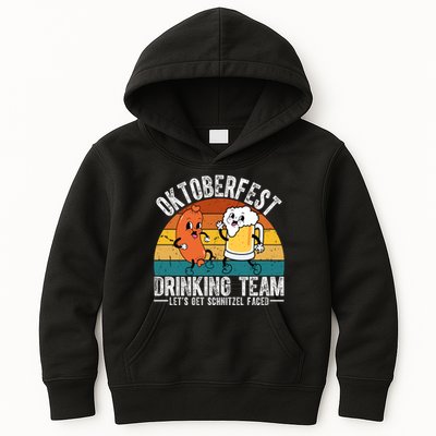 Oktoberfest Drinking Team Lets Get Schnitzel Faced Funny Kids Hoodie