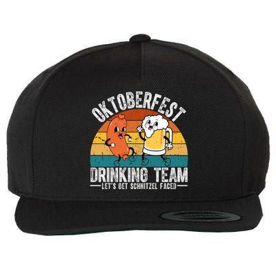 Oktoberfest Drinking Team Lets Get Schnitzel Faced Funny Wool Snapback Cap