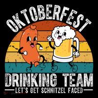Oktoberfest Drinking Team Lets Get Schnitzel Faced Funny Zip Tote Bag