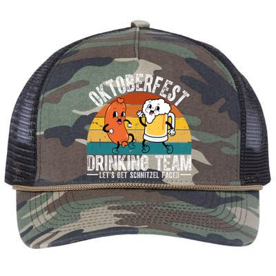 Oktoberfest Drinking Team Lets Get Schnitzel Faced Funny Retro Rope Trucker Hat Cap