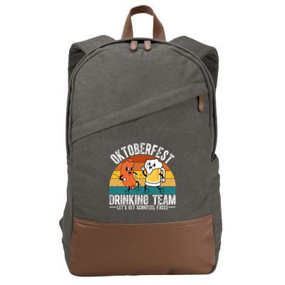 Oktoberfest Drinking Team Lets Get Schnitzel Faced Funny Cotton Canvas Backpack