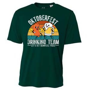 Oktoberfest Drinking Team Lets Get Schnitzel Faced Funny Cooling Performance Crew T-Shirt