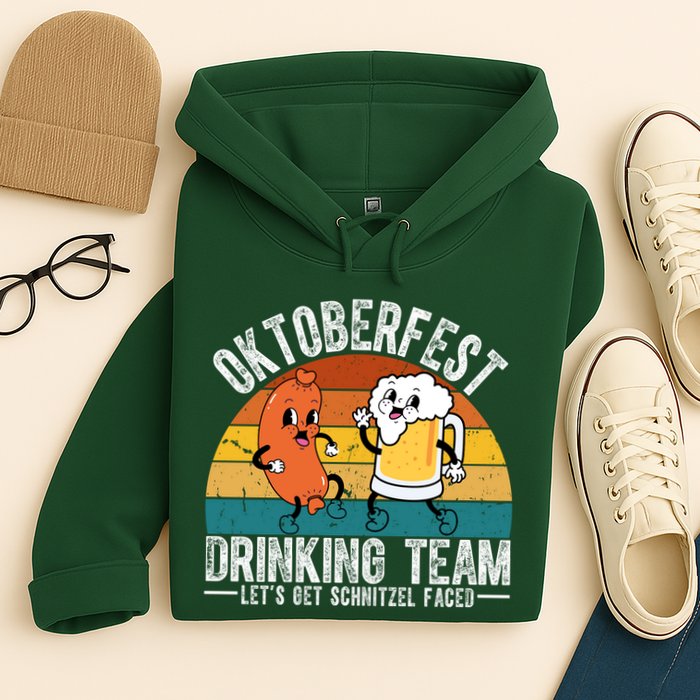 Oktoberfest Drinking Team Lets Get Schnitzel Faced Funny Hoodie