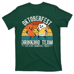 Oktoberfest Drinking Team Lets Get Schnitzel Faced Funny T-Shirt