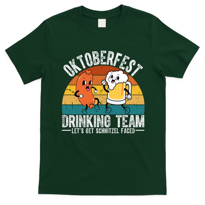Oktoberfest Drinking Team Lets Get Schnitzel Faced Funny T-Shirt