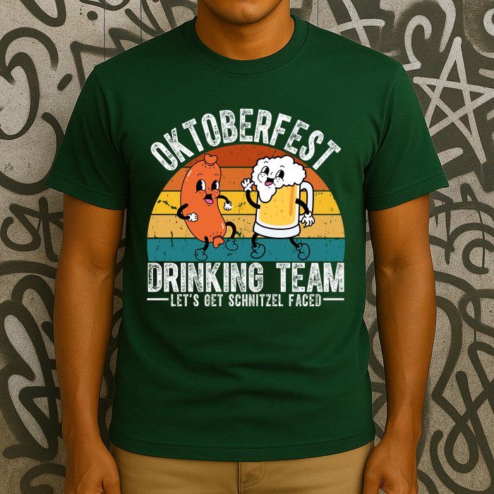 Oktoberfest Drinking Team Lets Get Schnitzel Faced Funny T-Shirt