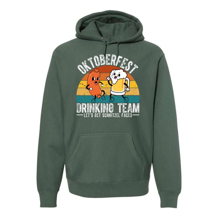 Oktoberfest Drinking Team Lets Get Schnitzel Faced Funny Premium Hoodie