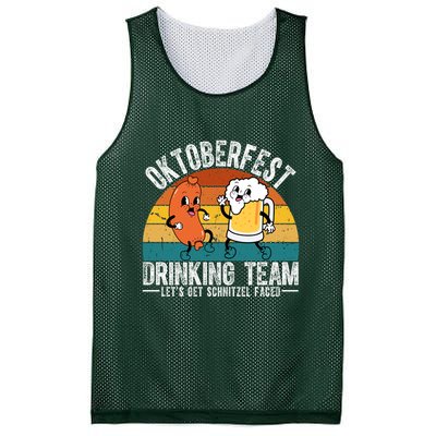 Oktoberfest Drinking Team Lets Get Schnitzel Faced Funny Mesh Reversible Basketball Jersey Tank
