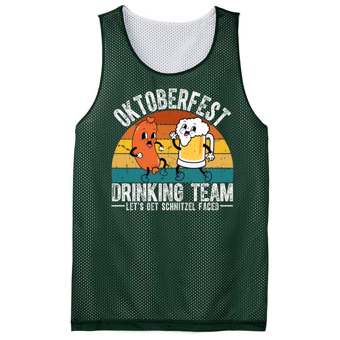 Oktoberfest Drinking Team Lets Get Schnitzel Faced Funny Mesh Reversible Basketball Jersey Tank