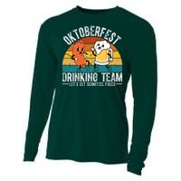 Oktoberfest Drinking Team Lets Get Schnitzel Faced Funny Cooling Performance Long Sleeve Crew