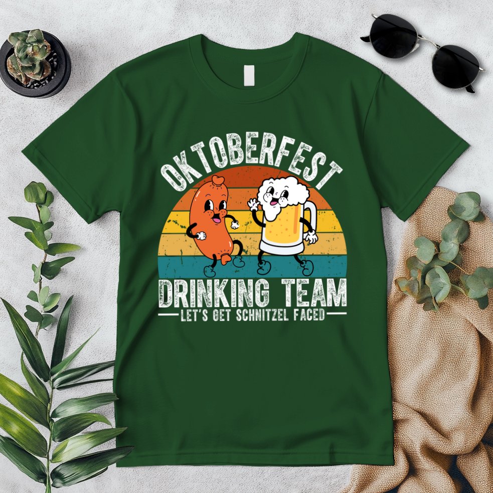 Oktoberfest Drinking Team Lets Get Schnitzel Faced Funny Premium T-Shirt