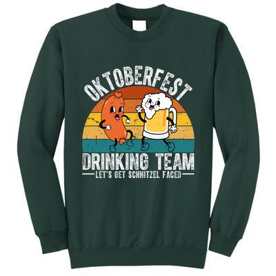 Oktoberfest Drinking Team Lets Get Schnitzel Faced Funny Tall Sweatshirt